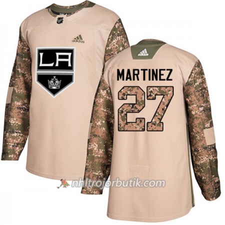 Män Ishockey Los Angeles Kings Tröja Alec Martinez 27 Adidas 2017-2018 Camo Veterans Day Practice Authentic